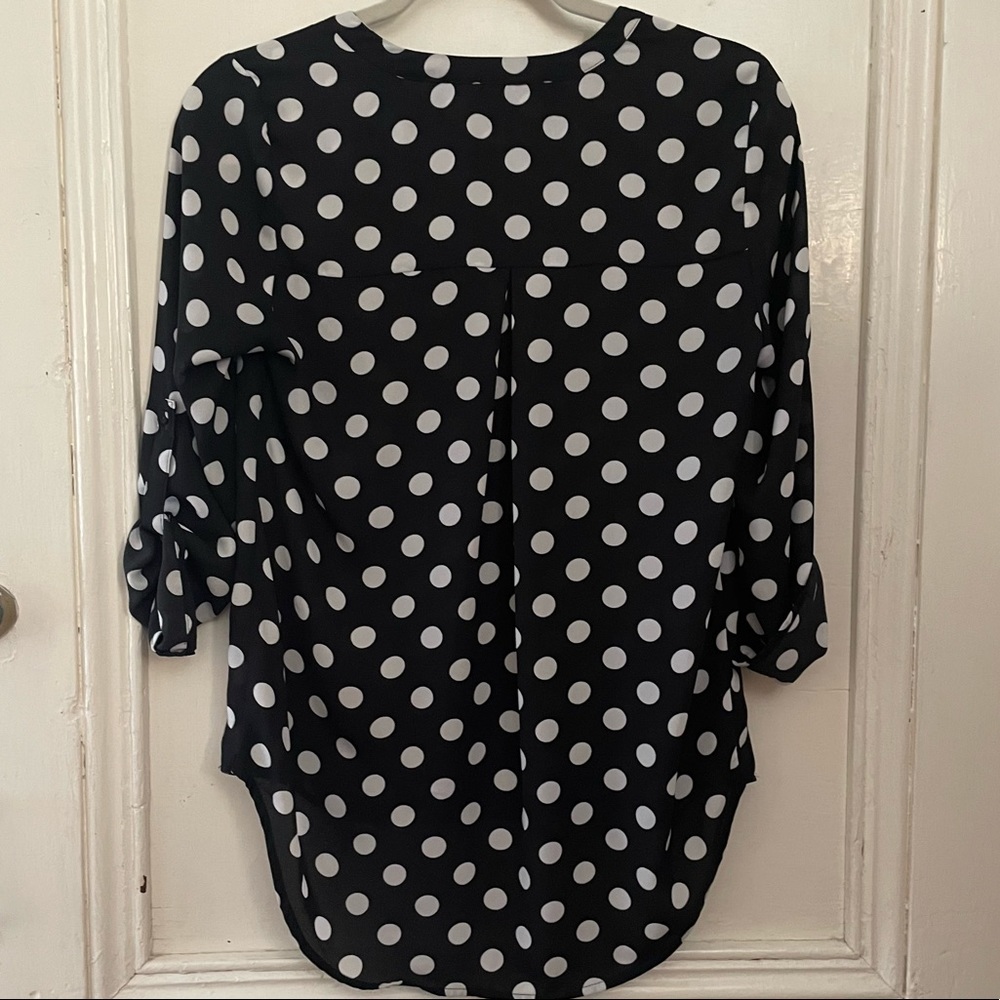 Daniel Rainn Polka Dot Top 3/4 Sleeve Size Small - Picture 2 of 6